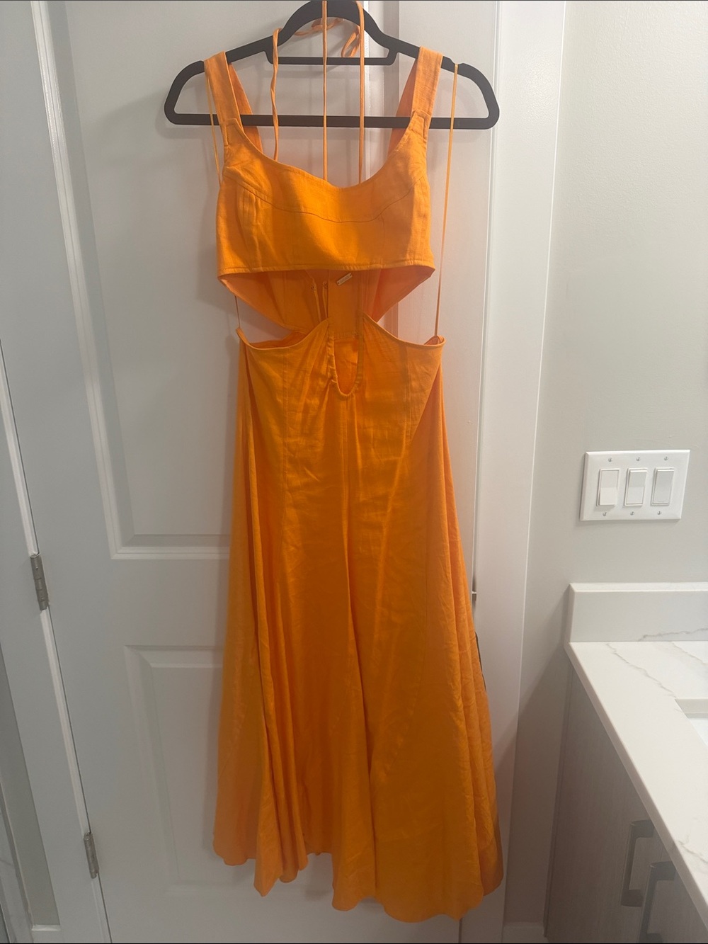 cult gaia Orange Cutout Maxi Dress